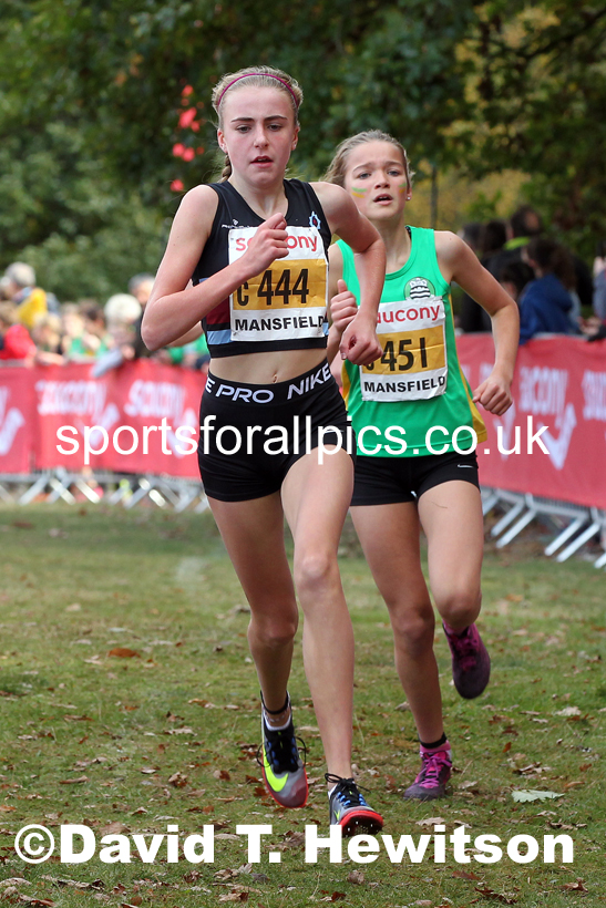 Girls under-13s 2021 National Cross Country Relays, Berry Hill Park, Mansfield. Photo: David T. Hewitson/Sports for All Pics